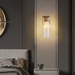 French Retro Brass LED Wall Sconce with Glass Shade for Elegant Interiors
