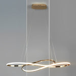 Wavy Double 8-Shaped LED Chandelier with Stepless Dimming, Modern Nordic Pendant Light