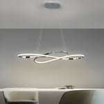 Wavy Double 8-Shaped LED Chandelier with Stepless Dimming, Modern Nordic Pendant Light