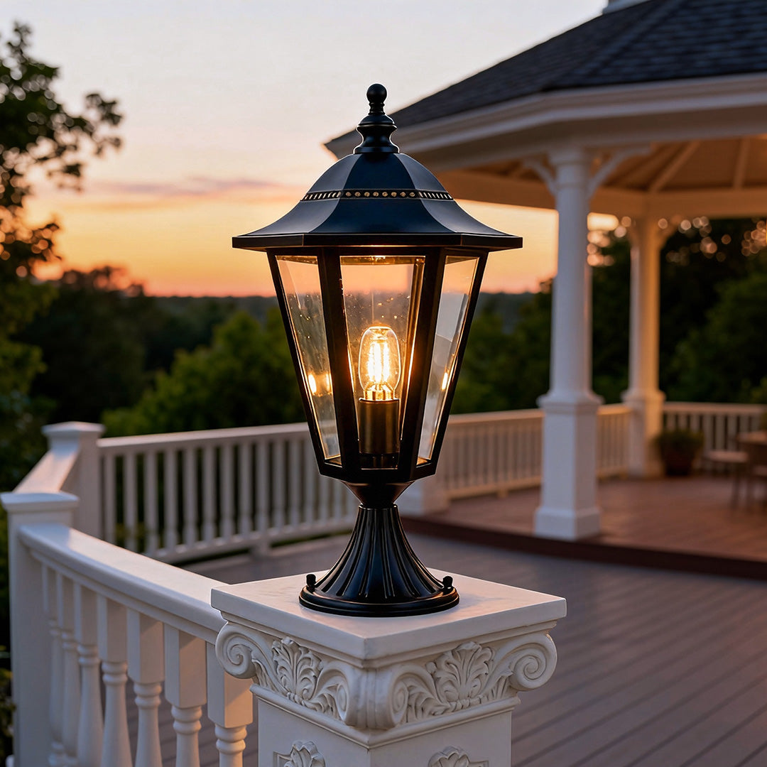 European Copper Pillar Light for Gate and Garden, IP55 Waterproof
