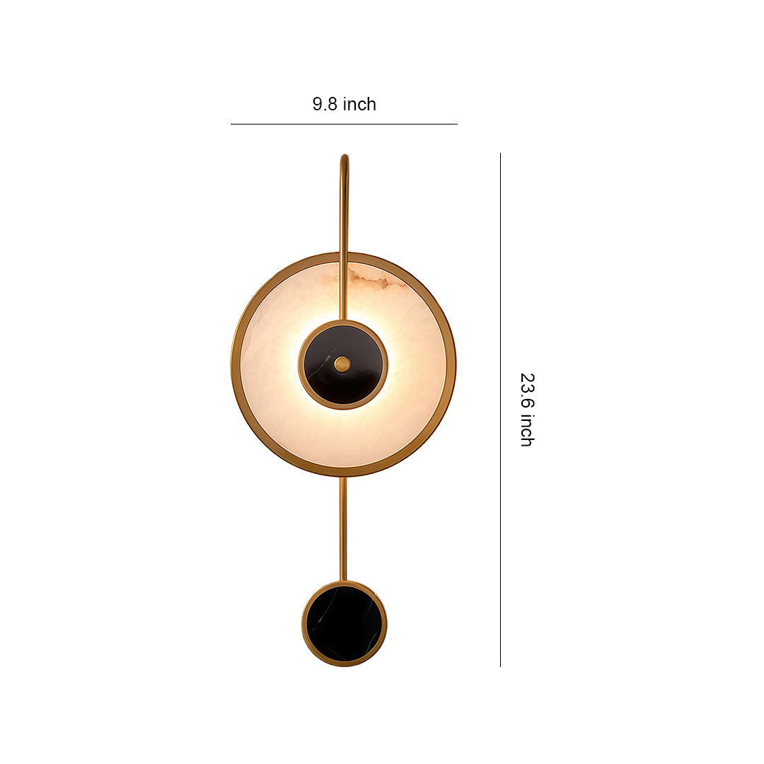 Marble LED Wall Sconce with Gold Accents for Modern Interiors