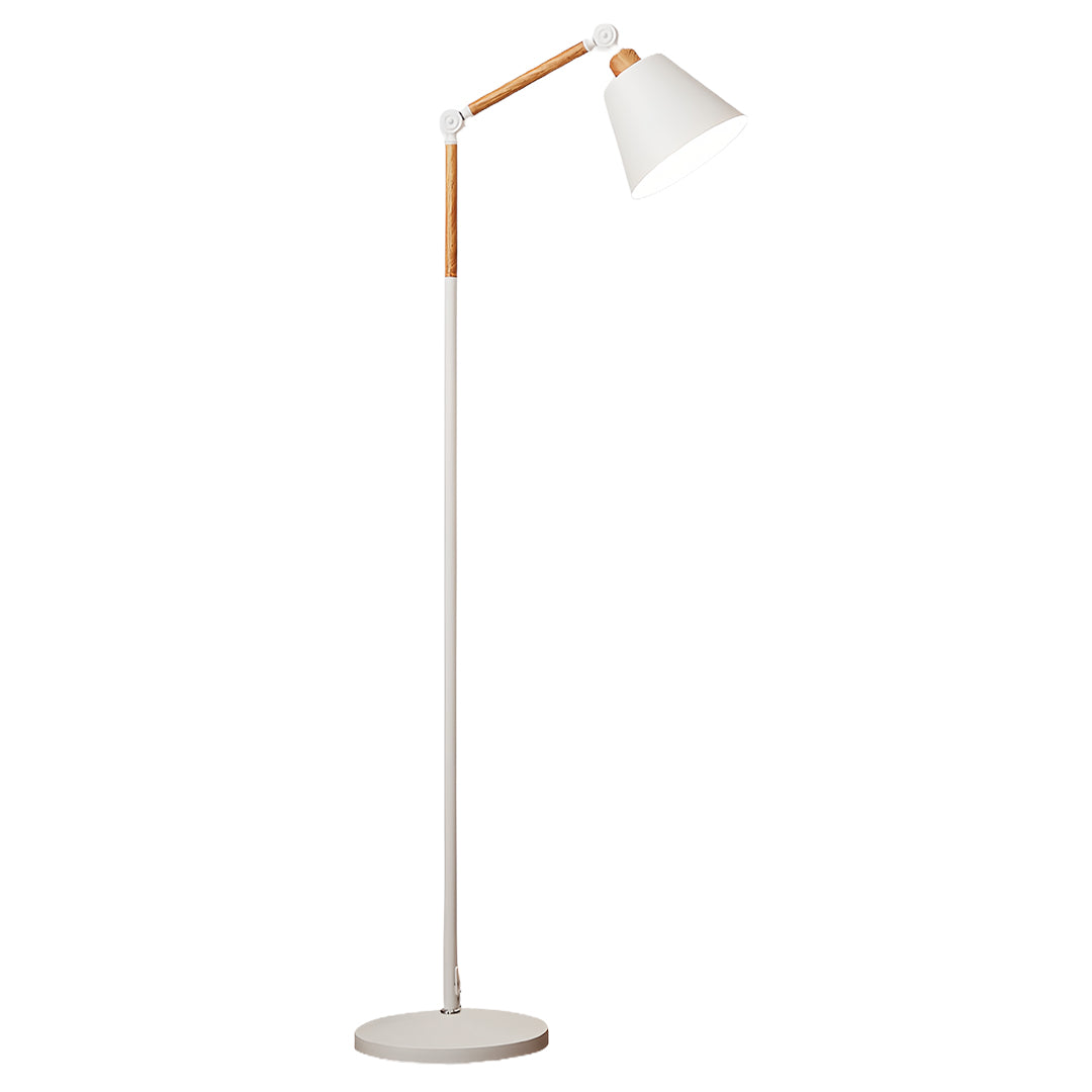 Modern Metallic Floor Lamp with Adjustable Arm for Living Room