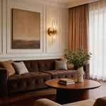 Modern Crystal Wall Sconce with Gold Hardware | 24W LED
