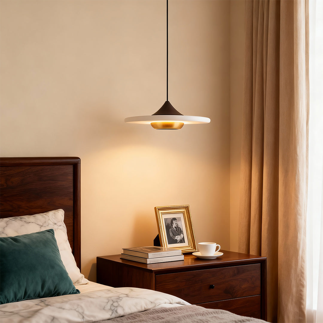 Marble UFO LED Pendant Light – Modern Minimalist Hanging Lamp