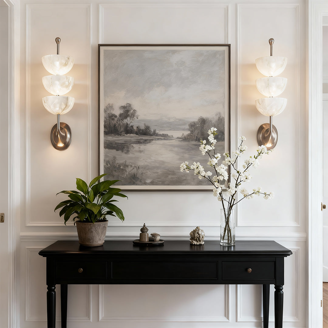Aurelia Wall Sconce in Copper and Marble, Modern LED Lighting