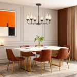 Luxury Copper Modern Chandelier with Clear Glass Shades