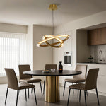 Aurelia Modern Round LED Chandelier – Designer Ceiling Light in Copper, Nickel, or Black