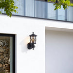 Aurelia Outdoor Wall Sconce in Matte Black with Clear Glass