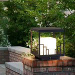 Minimalist Outdoor Pillar Light in Matte Black Stainless Steel