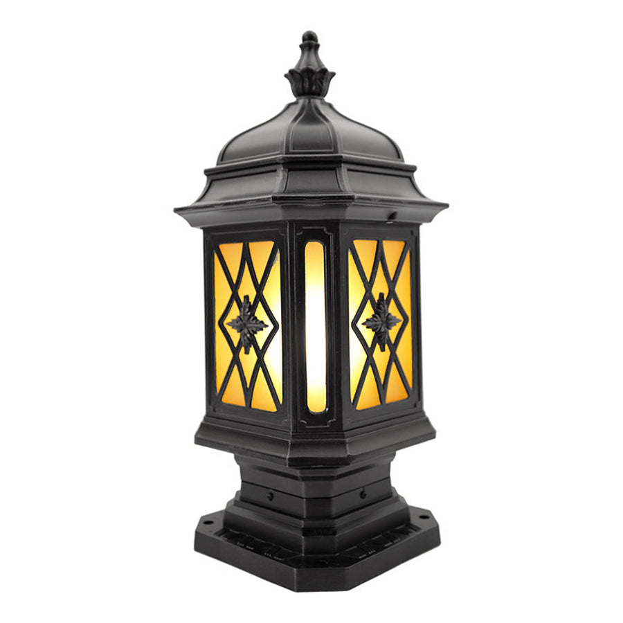 Modern Waterproof Outdoor Pillar Light with Frosted Glass Shade