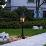 Aluminum Garden Bollard Light with Glass Shade for Pathways
