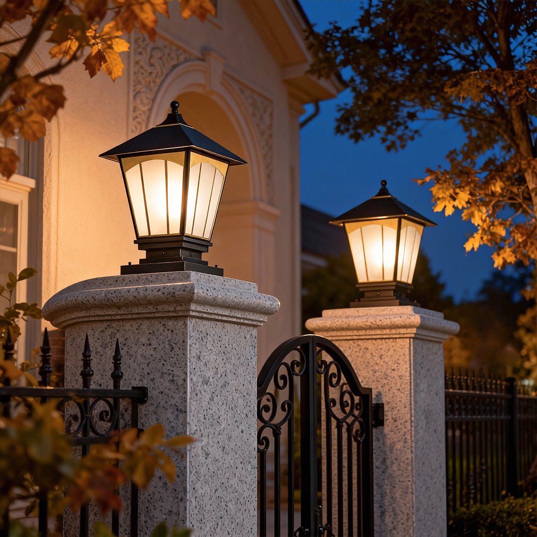 Solid Copper Pillar Light for Outdoor Fence Post – IP55 Waterproof