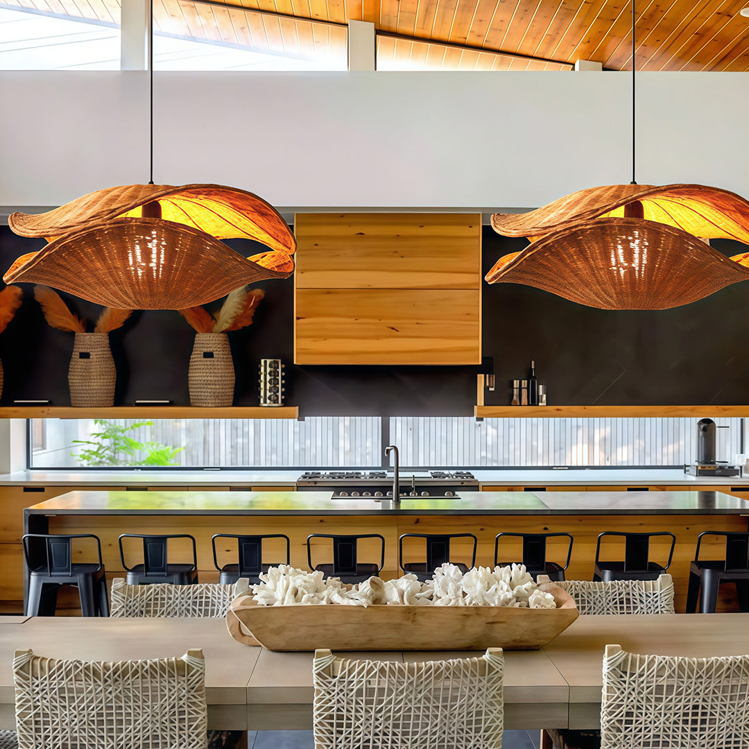 Handwoven Rattan Pendant Light with Wabi-Sabi Charm for Modern Interiors