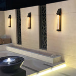 Aria Solar Wall Sconce in Matte Black Stainless Steel