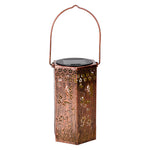 Solar-Powered Wrought Iron Outdoor Lantern with Nature Motifs