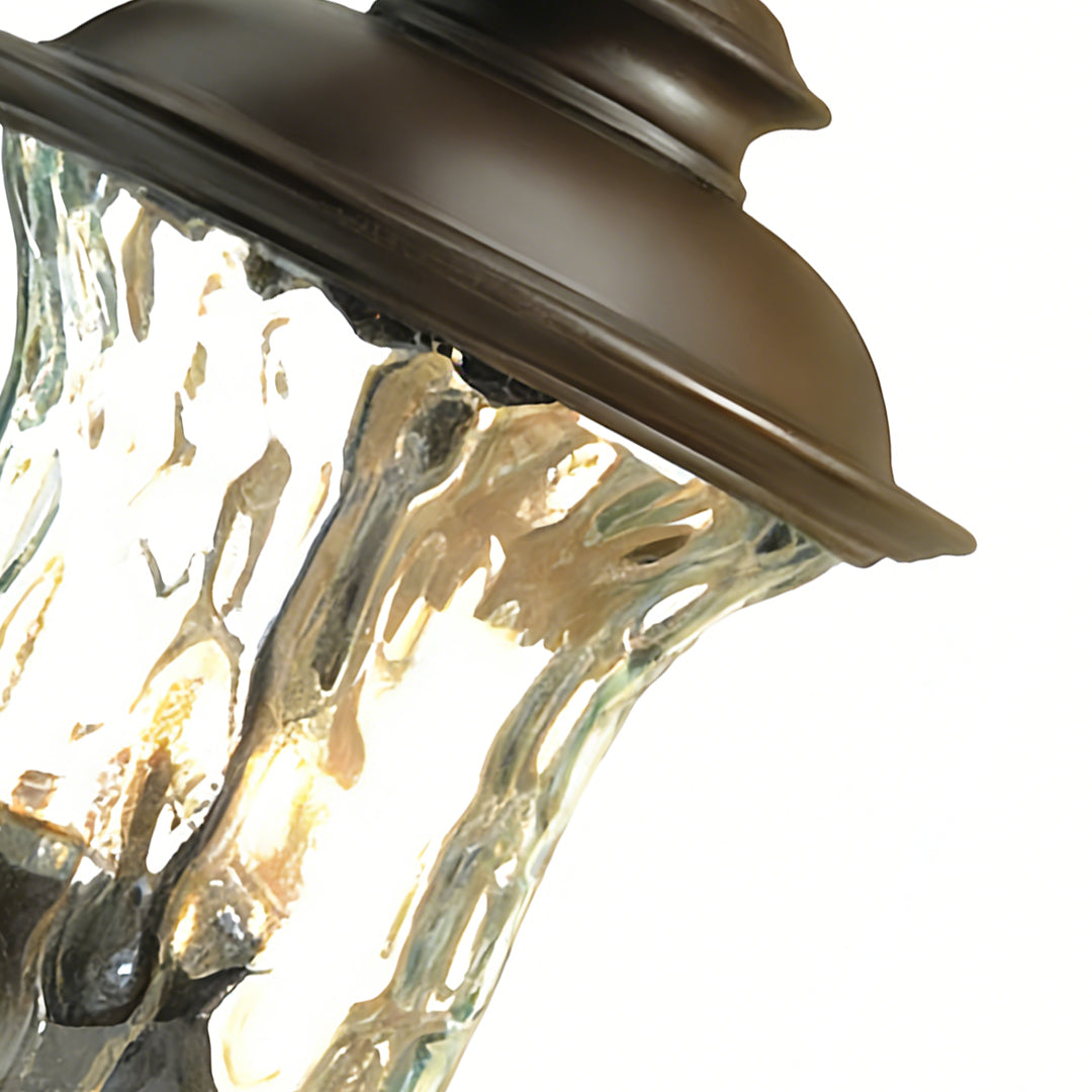 Chestnut Black Aluminum Outdoor Wall Sconce with Clear Glass Shade