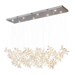 Italian Rock Crystal Chandelier with Flower-Shaped Crystal Shades