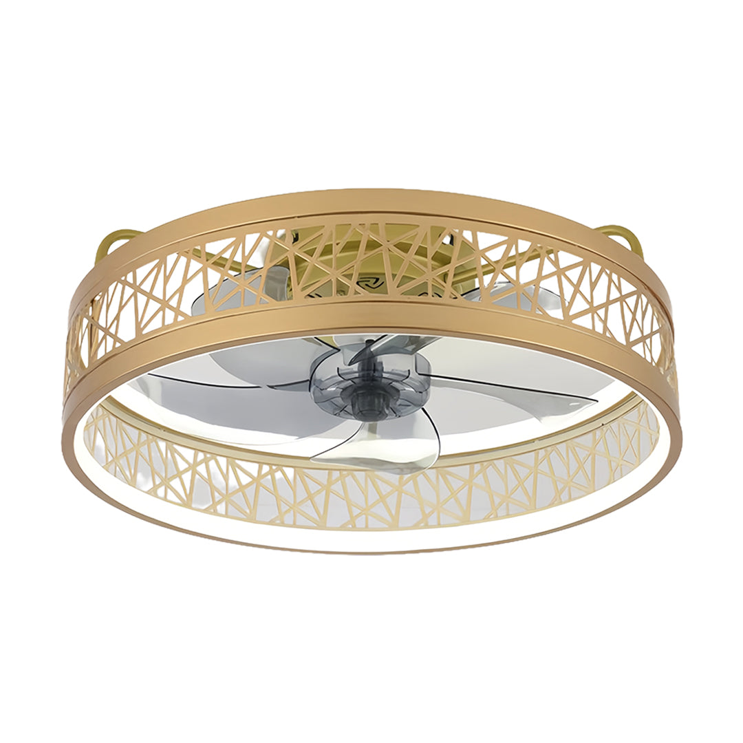 Aurelia Round LED Ceiling Fan with Light – Modern Nordic Flush Mount