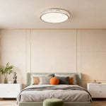 Crystal Flush Mount Ceiling Light Modern Minimalist Chrome LED