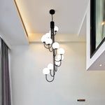 French Elegance Spiral Globe Chandelier in Gold or Black, 8 or 12 Lights