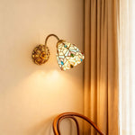 Artisan Stained Glass Wall Sconce with Brass Frame – American Country Lighting