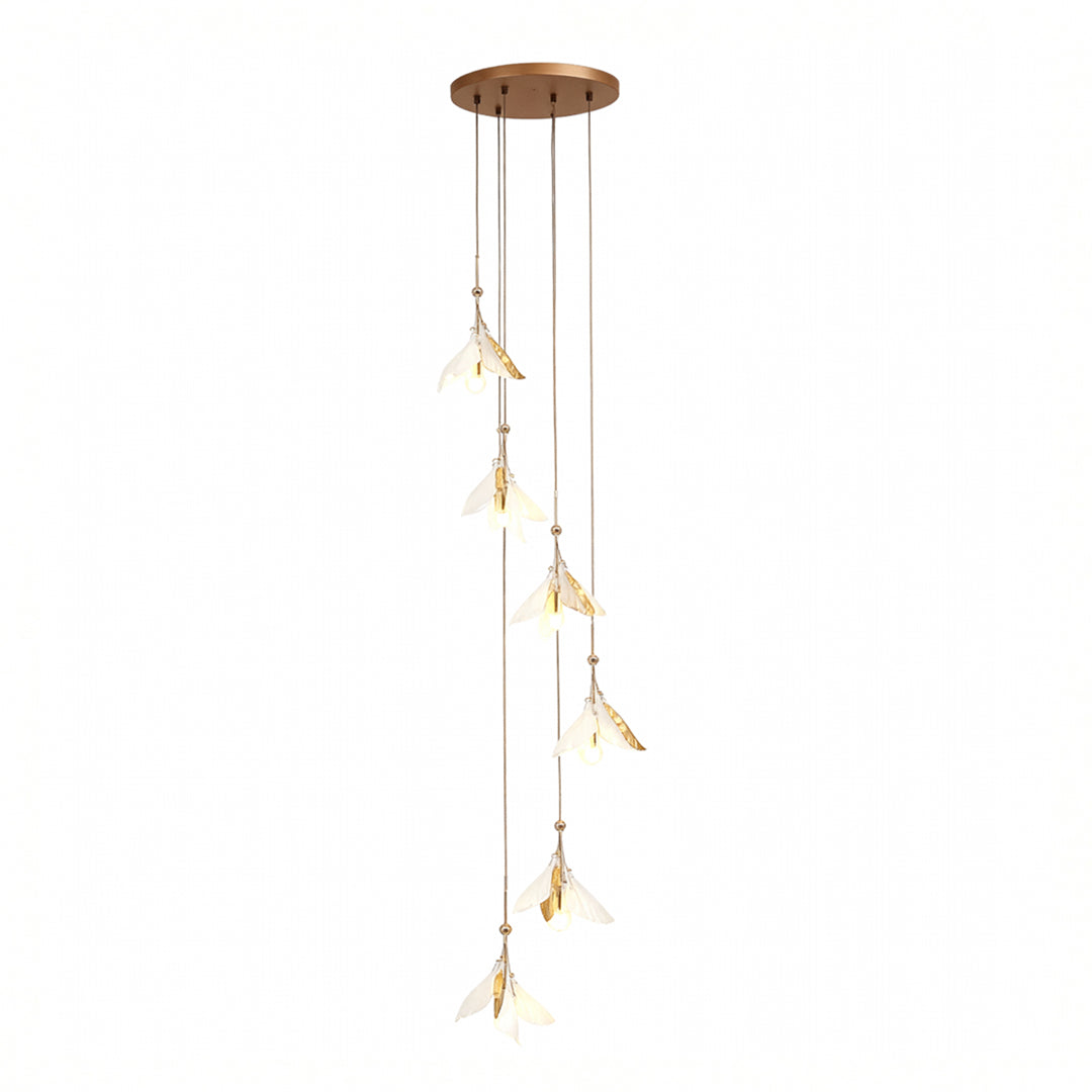 Artisan Ceramic Flower Chandelier for Staircases and Grand Interiors