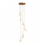 Artisan Ceramic Flower Chandelier for Staircases and Grand Interiors