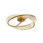 Mobius Gold Crystal Flush Mount Ceiling Light – Modern Luxury LED Ring