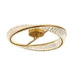 Mobius Gold Crystal Flush Mount Ceiling Light – Modern Luxury LED Ring