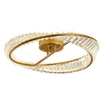 Mobius Gold Crystal Flush Mount Ceiling Light – Modern Luxury LED Ring