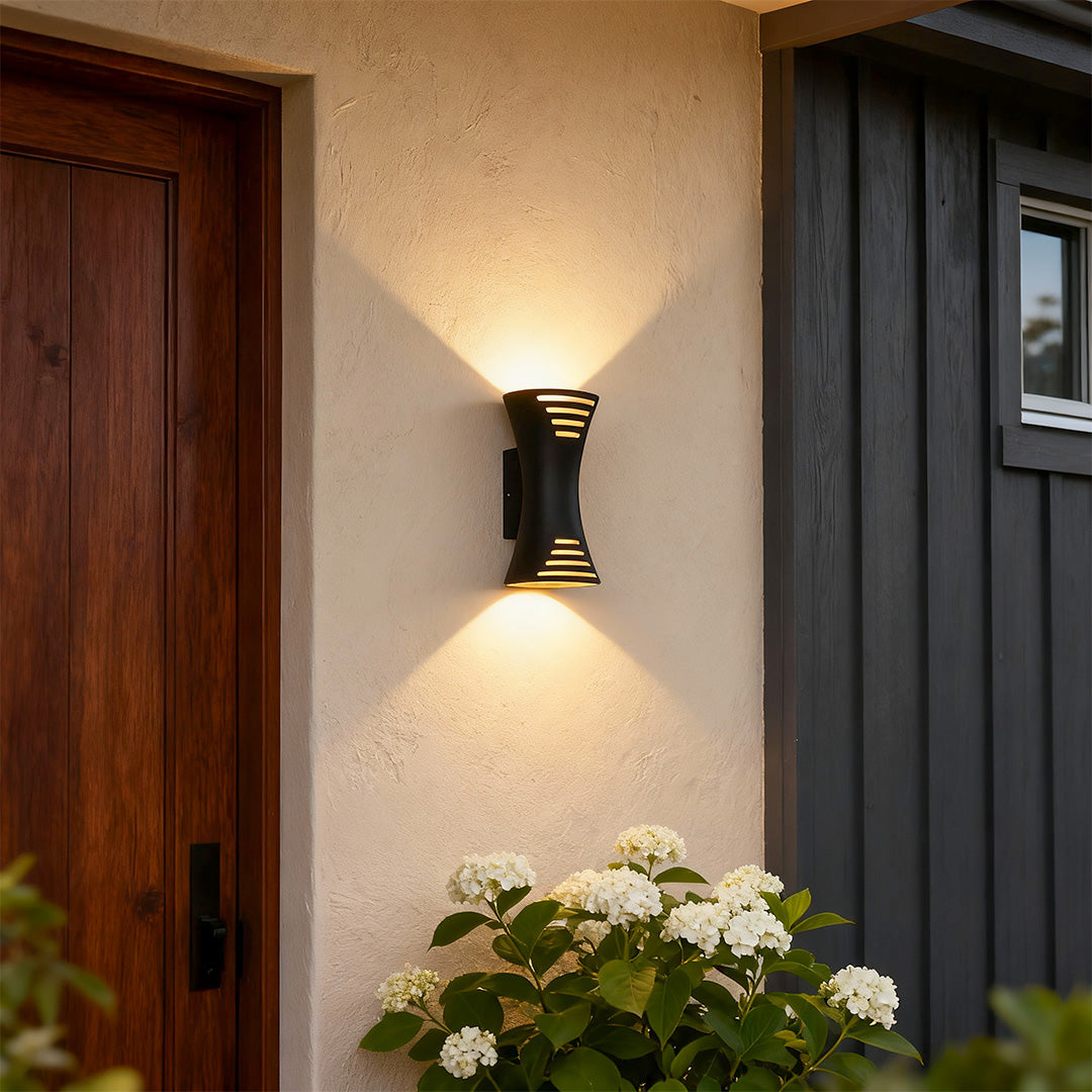 Modern Black LED Up Down Wall Sconce for Outdoor Luxury Interiors