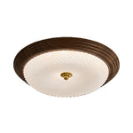 Art Deco Walnut Flush Mount Ceiling Light with Full-Spectrum LED