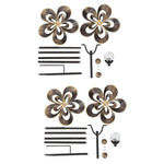 Vintage Iron Solar Wind Spinner Garden Stake Lights, Set of 2