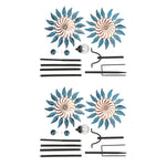 Vintage Iron Solar Wind Spinner Garden Stake Lights, Set of 2