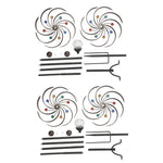 Vintage Iron Solar Wind Spinner Garden Stake Lights, Set of 2