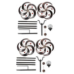 Vintage Iron Solar Wind Spinner Garden Stake Lights, Set of 2