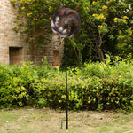 Vintage Iron Solar Wind Spinner Garden Stake Lights, Set of 2
