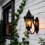 Outdoor Wall Sconce in Black Aluminum with Clear Glass