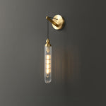 Modern Brass Wall Mount Pendant Light with Glass Shade
