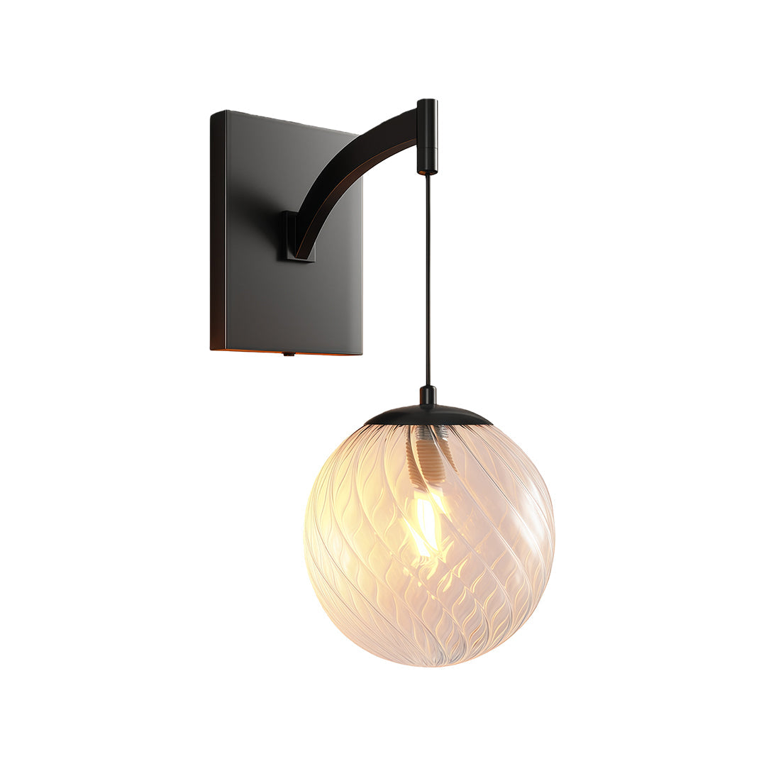 Modern Wall Mounted Pendant Light with Clear Glass Globe
