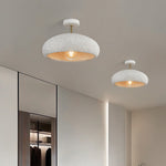 Semi Flush Ceiling Light in White, Yellow, or Red – Wabi-Sabi Japanese Style LED Ceiling Lamp for Zen Interiors