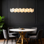 French Art Glass Chandelier with Brass Iron Frame, Modern Luxury Ceiling Light