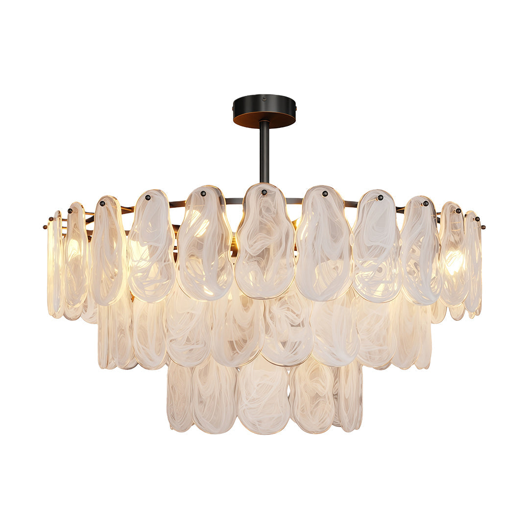 Aurelia Mid-Century Modern Copper Glass Chandelier