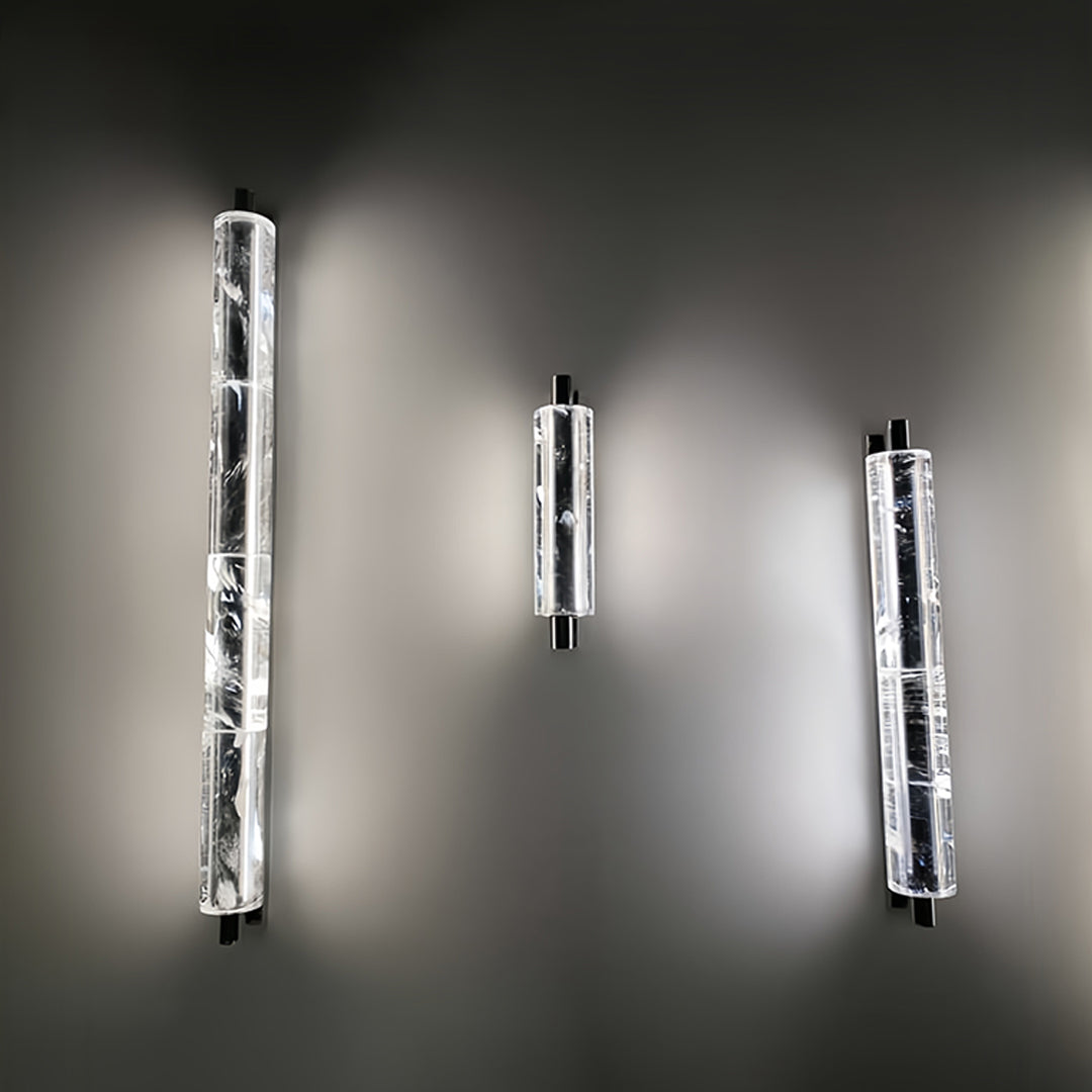 Lumière Crystal LED Wall Sconce — Modern Chrome Metal Art Light