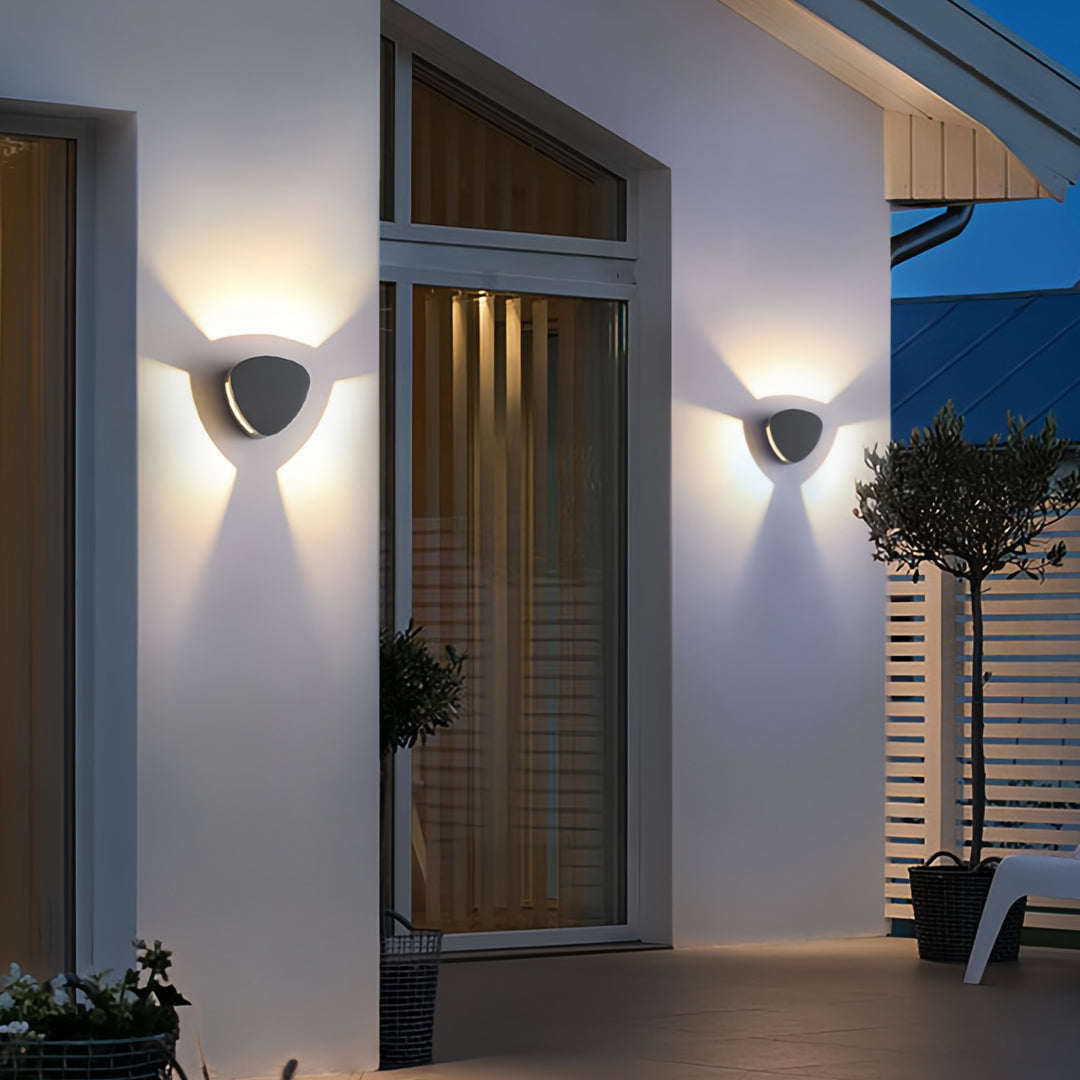 Tri-Directional LED Outdoor Wall Sconce in Bluish-Gray Aluminum