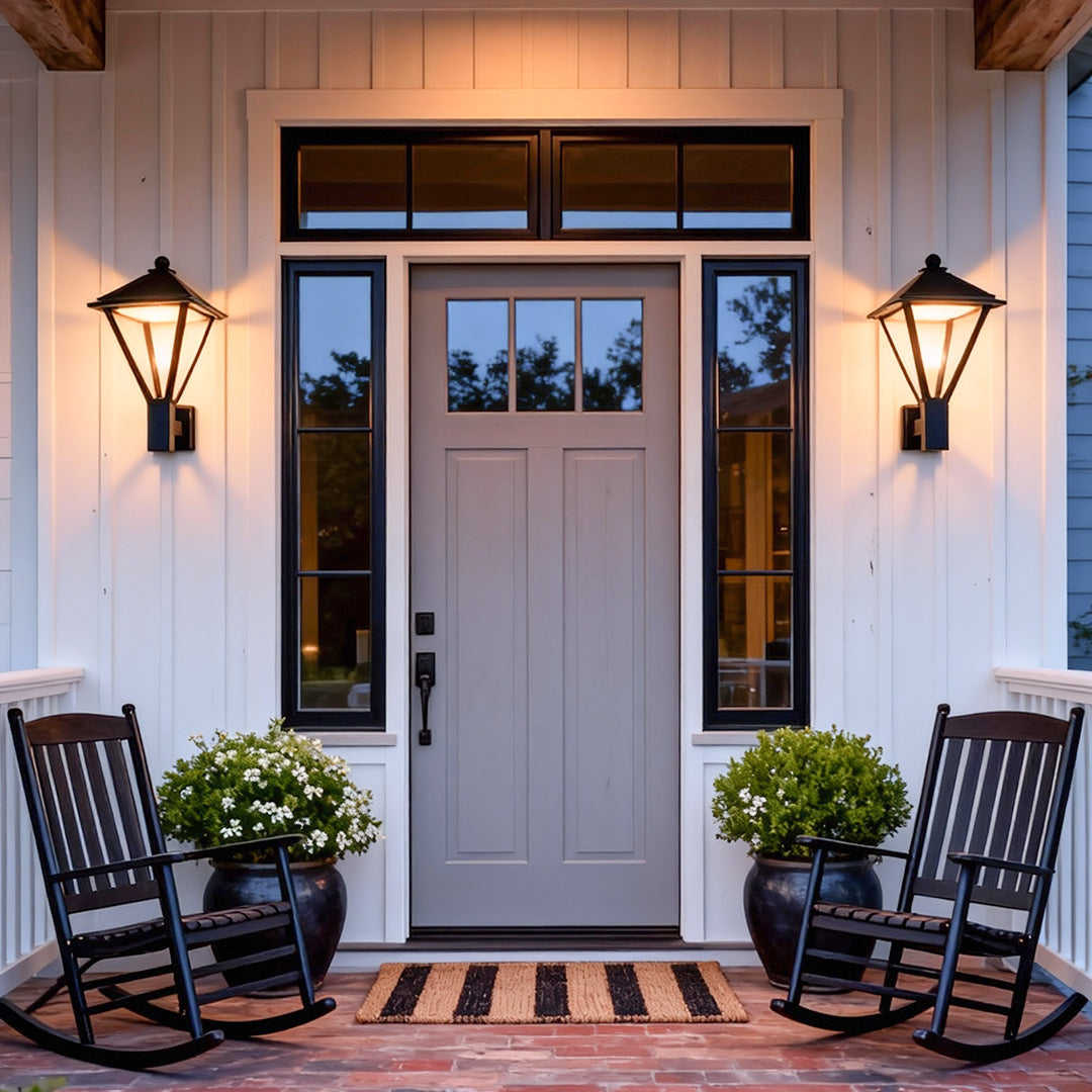Outdoor LED Wall Sconce in Black or White for Modern Courtyards