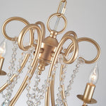Vintage 8 Light Candle Chandelier With Crystal Accents