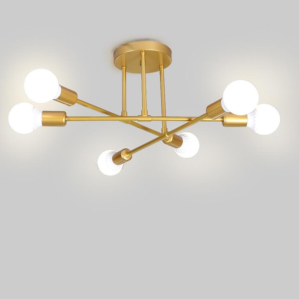 Modern Led Nordic Style Geometric Sputnik Semi Flush Mount Ceiling Light