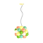 Artisan Stained Glass Chandelier with Warm LED Illumination