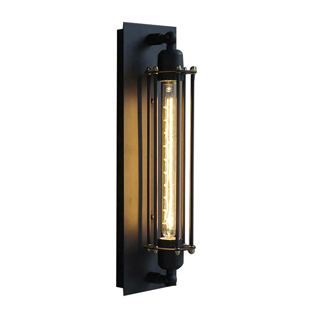 Industrial Linear Wall Sconce in Matte Black Iron for Modern Interiors